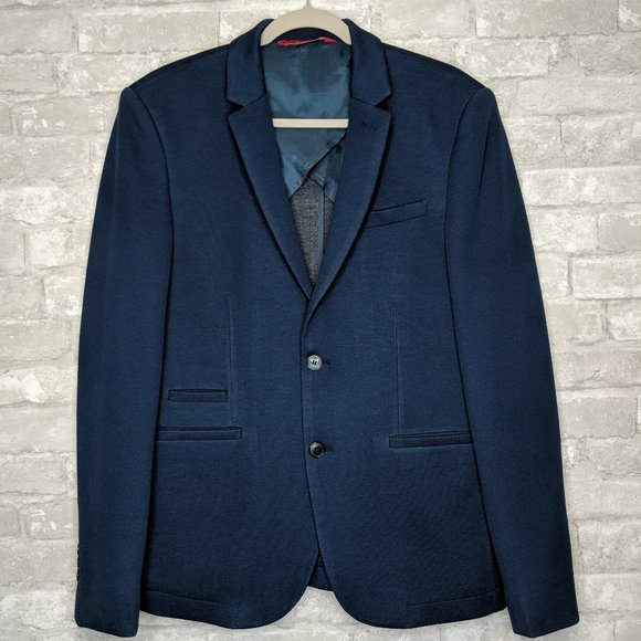 Zara Other - Zara Man Basic Suit Jacket Coat Blazer Blue Sz 38